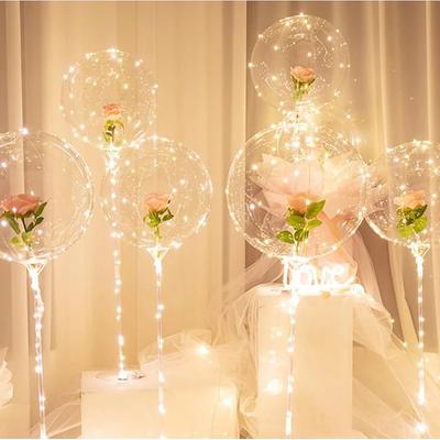 LED Balloon Lights Transparent Foil Balloon Decor Light for Party Birthday Wedding Christmas Decor Home Decor Column Stand With Base