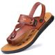 Men's Sandals Flat Sandals Leather Sandals Comfort Sandals Casual Beach Outdoor Beach Microfiber Breathable Loafer Black Light Brown Grey Summer