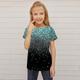 Kids Girls' T shirt Short Sleeve 3D Print Optical Illusion Green Blue Purple Children Tops Spring Summer Active Fashion Streetwear Daily Indoor Outdoor Regular Fit 3-12 Years