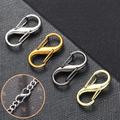 8pcs Adjustable Metal Buckles S Type Shape Double Buckle Chain Links Tiny Metal Clip for Extender Bag Chain Length Accessories