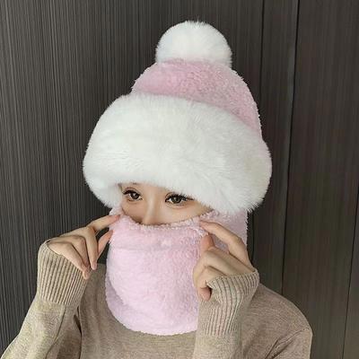 Women's Cycling Windproof Scarf Hat, Winter Windproof Hat, Thicken Warm Cycling Cap Thermal Neck Warmer
