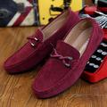 Men's Loafers Slip-Ons Suede Shoes Moccasin Comfort Loafers Plus Size Walking Casual Daily Leather Comfortable Booties / Ankle Boots Loafer Black Red Blue Spring Fall