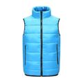 Men's Padded Hiking Vest Quilted Puffer Jacket Sleeveless Outerwear Trench Coat Top Outdoor Thermal Warm Windproof Breathable Quick Dry Winter Cotton Nylon Kong Lan Black Orange Work Hunting Ski