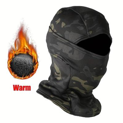 Winter Windproof Warm Tactical Camouflage Balaclava Hat, Plus Velvet Warm Balaclava, For Cycling, Driving, Skiing