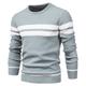 Men's Sweater Pullover Sweater Jumper Knit Knitted Striped Crew Neck Stylish Outdoor Home Clothing Apparel Fall Winter Black Blue S M L