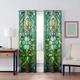 2 Panels 100% Blackout Curtain Stained Glass Pattern Curtain Drapes For Living Room Bedroom Kitchen Window Treatments Thermal Insulated Room Darkening