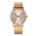 Women Quartz Wristwatch Luxury Minimalist Bling Diamond Analog Wristwatch Love Heart Dial Elegant Mesh Belt Female Watch