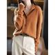 Women's Cardigan Stand Collar Ribbed Knit Polyester Button Knitted Fall Winter Regular Outdoor Daily Going out Stylish Casual Soft Long Sleeve Solid Color Navy Blue Camel Brown S M L