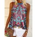 Women's Tank Top Halter Summer Tops Paisley Vintage Ethnic Casual Holiday Red Blue Green Print Sleeveless Basic Halter Neck Regular Fit