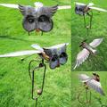 Garden Art Eagle, Metal owl, Garden Stake Decoration Rust and Windproof Bird Art Outdoor Decoration Bird Decoration Metal Eagle Rocker Garden Garden Stake Decoration