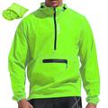 WOSAWE Men's Cycling Jacket Windbreaker Waterproof Rain Jacket Reflective Running Jackets Bike Hooded Packable Raincoat Top Lightweight Breathable Ultraviolet Resistant Fluorescent Mountain Bike Golf