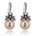 imitation pearl drop earrings natural stone round bead dangle earrings for women fashion jewelry gift¡­ (i:silver)