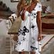 Women's Mini Dress Petite Dress Petite Dress T Shirt Dress Tee Dress Sundress Summer Dress Active Fashion Streetwear Outdoor Vacation Birthday Regular Fit Floral Short Sleeve V Neck Black