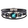 1pcs Men's Leather Bracelet 12 Constellation Vintage Punk Black Zodiac Rock Hip Hop Bracelet Jewelry