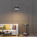 Curved Floor Lamp for Living Room, Modern Farmhouse Industrial Standing Lamp, Black Tall Lamp with Metal Shade, Suitable for Bedroom Office Sofa, Bulb Included, 360° Rotatable Arm 110-240V