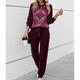 Women's Sweatshirt Tracksuit Pants Sets Graphic Casual Festival Red Blue Purple Print Drawstring Long Sleeve Active Sports Round Neck Regular Fit Spring Fall