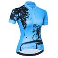 21Grams Women's Cycling Jersey Short Sleeve Bike Jersey Top with 3 Rear Pockets Mountain Bike MTB Road Bike Cycling UV Resistant Breathable Quick Dry Back Pocket Light Blue Yellow Pink Novelty Gear