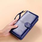 Women's RFID Blocking Faux Leather Wallet - Multi-Compartment Zipper Clutch with Card Slots, Phone Holder, and Wristlet Strap for Travel and Everyday Use