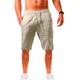 Men's Shorts Linen Shorts Summer Shorts Pocket Drawstring Elastic Waist Solid Color Sports Short Casual Streetwear Linen / Cotton Blend Hip-Hop ArmyGreen Black Inelastic