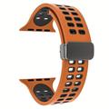 Smart Watch Bands For Apple Watch 44mm 40mm 49mm 38mm 45mm 41mm 42mm Womens Mens Sport Two-Tone Silicone Strap Magnetic D-Clasp Replacement Wristband For Apple Watch Series 8/Ultra/7/SE/6/ 5/4/3/2/1