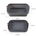 2pcs Foldable Air Fryer Silicone Basket Airfryer Oven Baking Tray Silicone Mold Pizza Fried Chicken Basket Reusable Pan Accessories