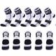 5 Pairs Compression Socks Ankle Socks Athletic Sports Socks Cycling Socks Women's Men's Cycling Bike Bike Cycling Lightweight Breathable Quick Dry Fashion Nylon White Black Blue