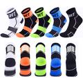 5 Pairs Compression Socks Ankle Socks Athletic Sports Socks Cycling Socks Women's Men's Cycling Bike Bike Cycling Lightweight Breathable Quick Dry Fashion Nylon White Black Blue