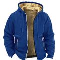 Men's Hoodie Fuzzy Sherpa Full Zip Hoodie Sweat Jacket Wine Army Green Navy Blue Blue Brown Hooded Color Block Sports Outdoor Sports Streetwear Hot Stamping Fleece Basic Casual Thin fleece Winter