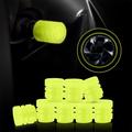 8 PCS Luminous Wheels Cap Tire Valve Stem Glow Luminous at Night Air Caps Cover Fluorescent Illuminated Auto Car Wheel Valve Stem Caps Cover for SUV Motorcycles Truck Vehicle