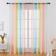 LGBT Rainbow Semi Sheer Curtain Teenage Girls Bedroom Curtains Set Window Panel Voiles Drape for Girls Room/Kids Room/Nursery/Living Room 1 Panel