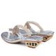 Women's Sandals Bling Bling Shoes Orthopedic Sandals Bunion Sandals Plus Size Party Daily Solid Colored Summer Rhinestone Low Heel Chunky Heel Open Toe Elegant Sexy Sweet PU Leather Loafer Silver Gold
