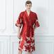 Men's Pajamas Robe Silk Robe Silk Kimono 1 PCS Animal Fashion Soft Home Bed Spa Faux Silk Polyester V Wire Long Robe Basic Summer Black Red
