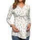 Women's Maternity Tops Pregnancy Shirts Floral Pattern Casual Comfort Pastoral Home Daily Vacation Cotton Breathable V Wire Long Sleeve Fall Winter White Light Green