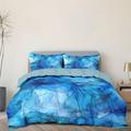 Gradient Blue Color Pattern Duvet Cover Set Comforter Set Soft 3-Piece Luxury Cotton Bedding Set Home Decor Gift King Queen Full Sizehree Piece Set