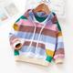 Kids Girls' Hoodie Rainbow Stripe Long Sleeve Pocket Spring Fall Cute Streetwear Daily Cotton Outdoor Casual Regular Fit