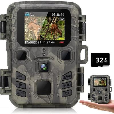 Mini Trail Camera Night Vision 12MP 1080P Game Camera with Night Vision Motion Activated Waterproof for Wildlife Monitoring