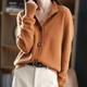 Women's Cardigan Sweater Stand Collar Knit Acrylic Button Knitted Fall Winter Outdoor Home Daily Stylish Basic Casual Long Sleeve Pure Color Camel Brown Beige One-Size S M