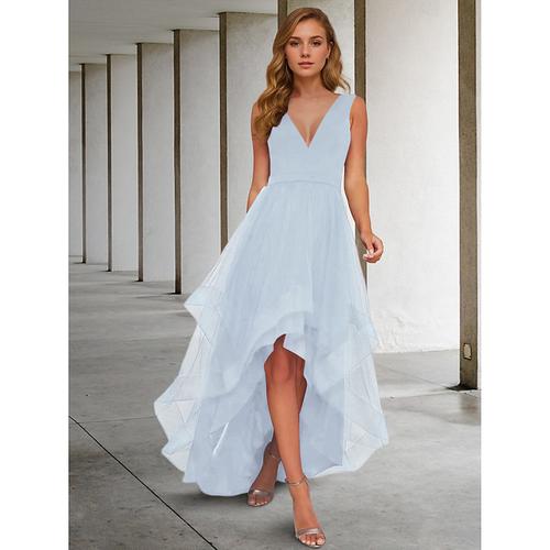 A-Line Cocktail Dresses Elegant Dress Kentucky Derby Semi Formal Tea Length Sleeveless V Neck Fall Wedding Guest Organza with Ruched Derby Dresses 2025
