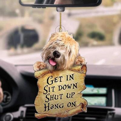Cute Dog Ornament Lovely Acrylic Animal Car Hanger Car Decor Two Sided Ornament