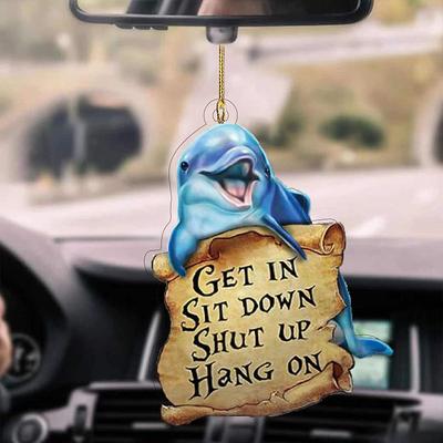 Cute Dog Ornament Lovely Acrylic Animal Car Hanger Car Decor Two Sided Ornament