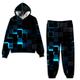 Kids Unisex Hoodie Pants Clothing Set 2 Pieces Long Sleeve Green Blue Purple Geometric Gradient Ramp Print Vacation Outdoor Comfort Sports Regular 3-12 Years / Fall / Winter / Spring / Summer