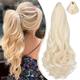 Ponytail Extension Claw 18 Curly Wavy Clip in Hairpiece Ponytail Hair Extensions Long Pony Tail Synthetic for Women Ash blonde mix Ginger Brown