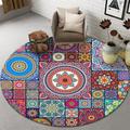 Persian Carpet Area Rug Swivel Chair Hanging Basket Round Rug Ethnic Style Living Room Bedroom Carpet Mat