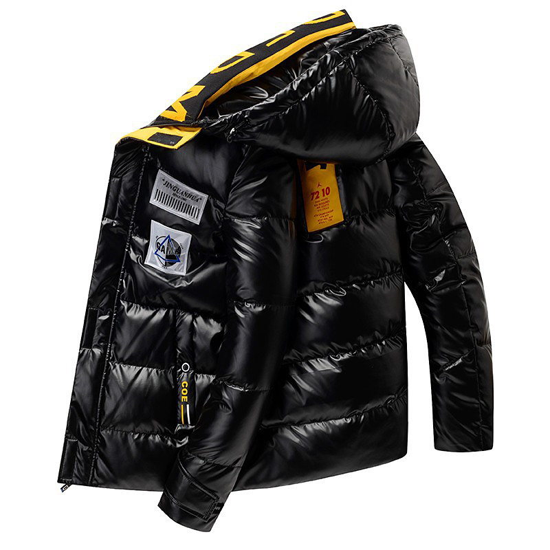 Men's Winter Coat Winter Jacket Puffer Jacket Quilted Jacket Pocket Office Career Date Casual Daily Warm Outdoor Casual Winter Printed Black Puffer Jacket