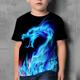 Kids Boys' Fire Dragon T shirt Tee Short Sleeve Dragon 3D Print Graphic Flame Animal Blue Yellow Red Children Tops Summer Active Novelty Streetwear Easter 3-12 Years