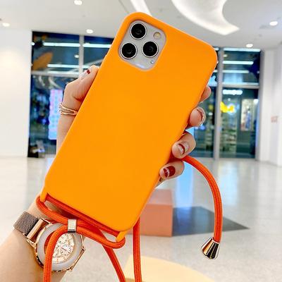 Colorful Silicone Lanyard Case for iPhone 16e 16 15 Pro Max Plus 14 13 12 11 Pro Max Mini X XR XS Max 8 7 Plus – Soft Touch, Full Body Protective, Crossbody Strap Father's Day Gifts