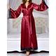 Women's Pajamas Robe Bathrobe Silk Robe Patchwork Fashion Comfort Soft Home Bed Wedding Party Satin Breathable V Wire Long Sleeve Fall Winter Black Wine