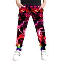 Kids Boys Sweatpants Trousers Colorful Graphic Fall Spring 3D Print Street Style Fit 3-12 Years Green Blue Yellow