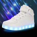 Unisex LED Shoes High Top Light Up Sneakers for Women Men Girls Boys USB Charging Halloween Street Dance Casual Daily Walking Shoes Luminous Bright White Black Blue Spring