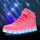 Unisex LED Shoes High Top Light Up Sneakers for Women Men Girls Boys USB Charging Halloween Street Dance Casual Daily Walking Shoes Luminous Bright White Black Blue Spring